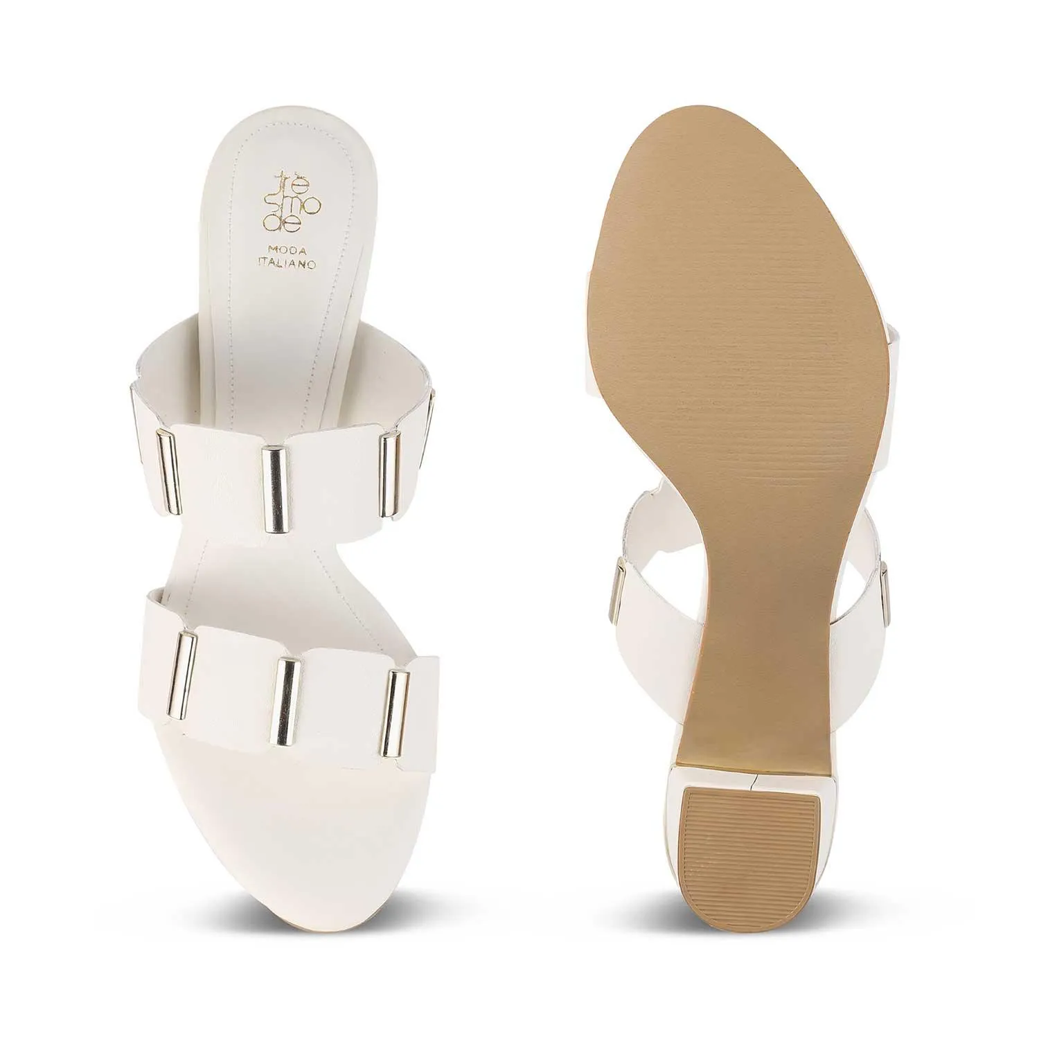 The Valer White Women's Dress Block Heel Sandals Tresmode