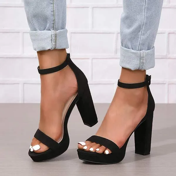 Women's Stylish Chunky Heel High Heel Sandals 69390836C